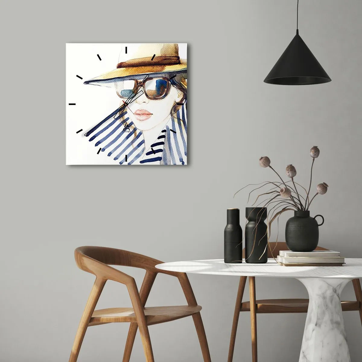 Väggklocka - Klocka på glas - Välkommen till Florida! - 30x30 cm