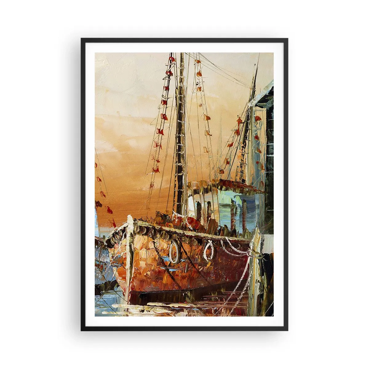 Affisch i svart ram - Lugn hemresa - 70x100 cm