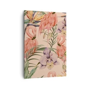 Canvastavla - Bild på duk - Rosa balett i blommor - 70x100 cm