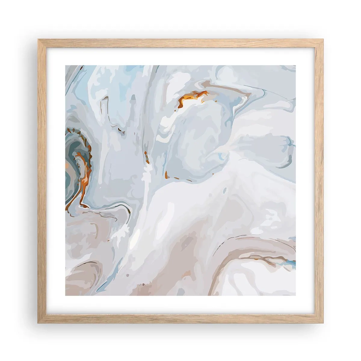 Affisch i ram av ljusek - Utbuktande vithet - 50x50 cm