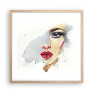 Affisch i ram av ljusek - Reflektion i vattendroppe - 50x50 cm
