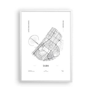 Affisch i vit ram - Dubais anatomi - 50x70 cm