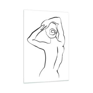 Glastavla - Bild på glas - Akten på morgonen - 70x100 cm