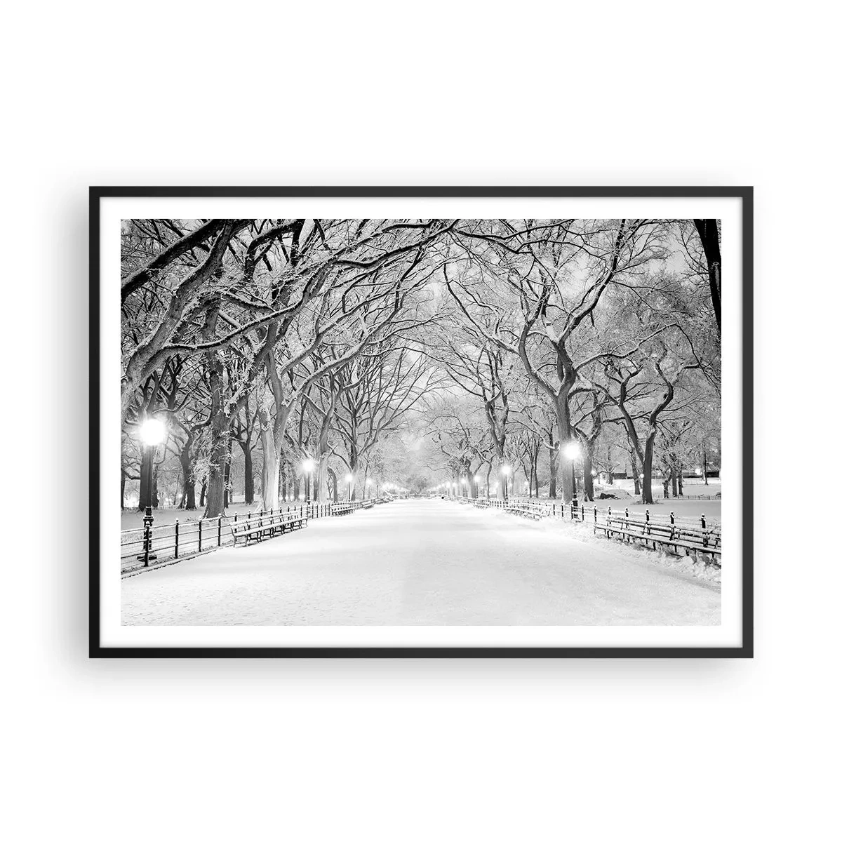 Affisch i svart ram - De fyra årstiderna - vinter - 100x70 cm