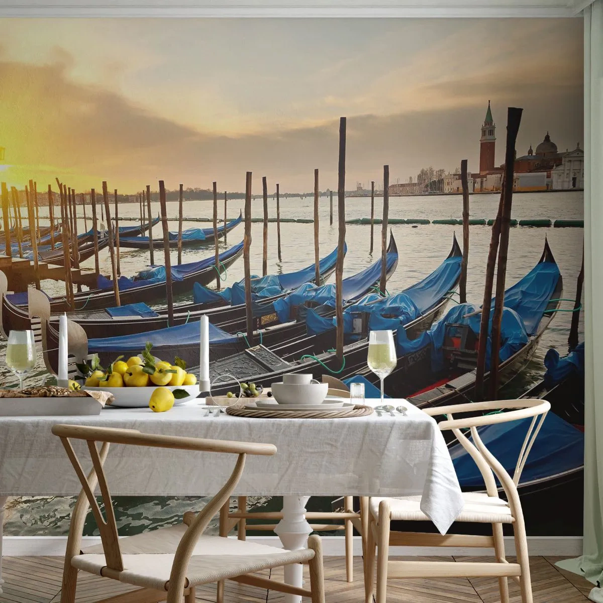 Fototapet Premium Sand - Innan bullret kommer hit - Venedig, Stad, Arkitektur - 200x140 cm