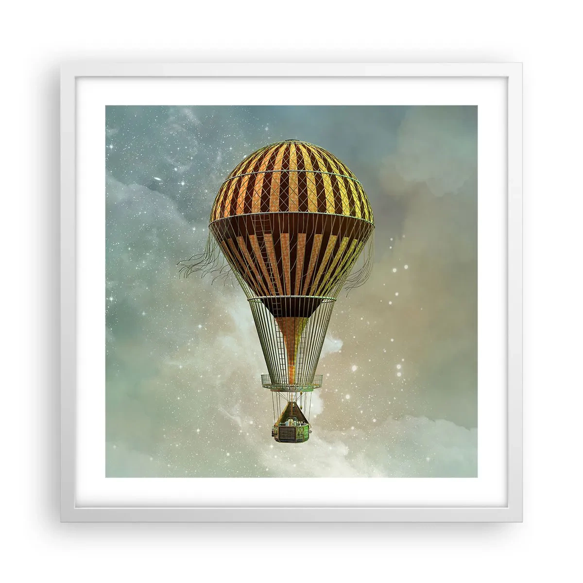 Affisch i vit ram - Banbrytande flygningar - 50x50 cm