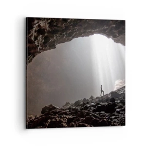 Canvastavla - Bild på duk - Ljusfylld grotta - 70x70 cm