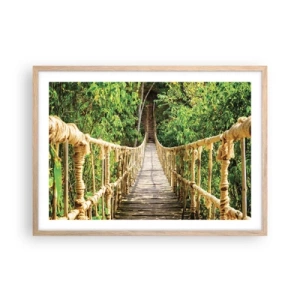 Affisch i ram av ljusek - Upphängd i grönskan - 70x50 cm