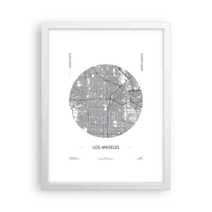 Affisch i vit ram - Los Angeles anatomi - 30x40 cm