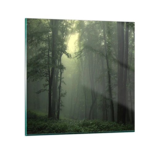 Glastavla - Bild på glas - Innan skogen vaknar - 40x40 cm
