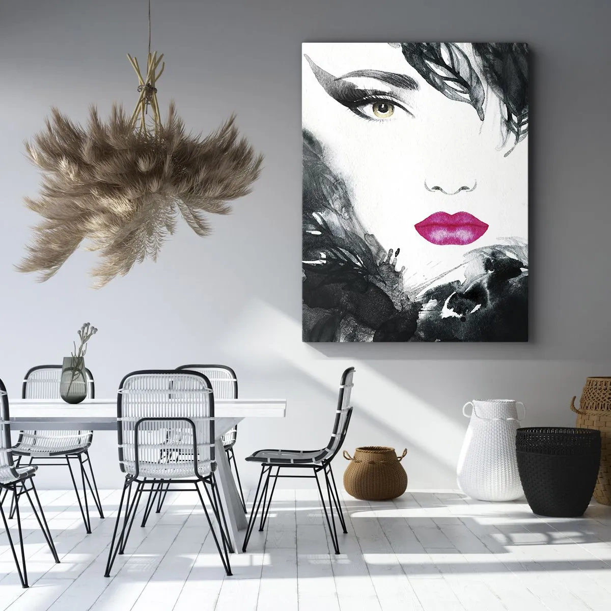 Canvastavla - Bild på duk - Observera! Femme fatale - 55x100 cm