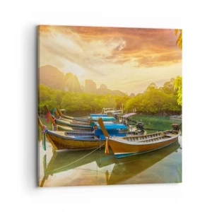 Canvastavla - Bild på duk - Före en arbetsam dag - 70x70 cm