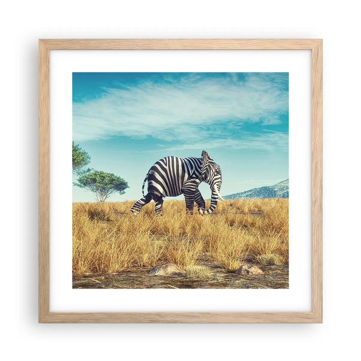 Affisch i ram av ljusek - Grått är ute - 40x40 cm