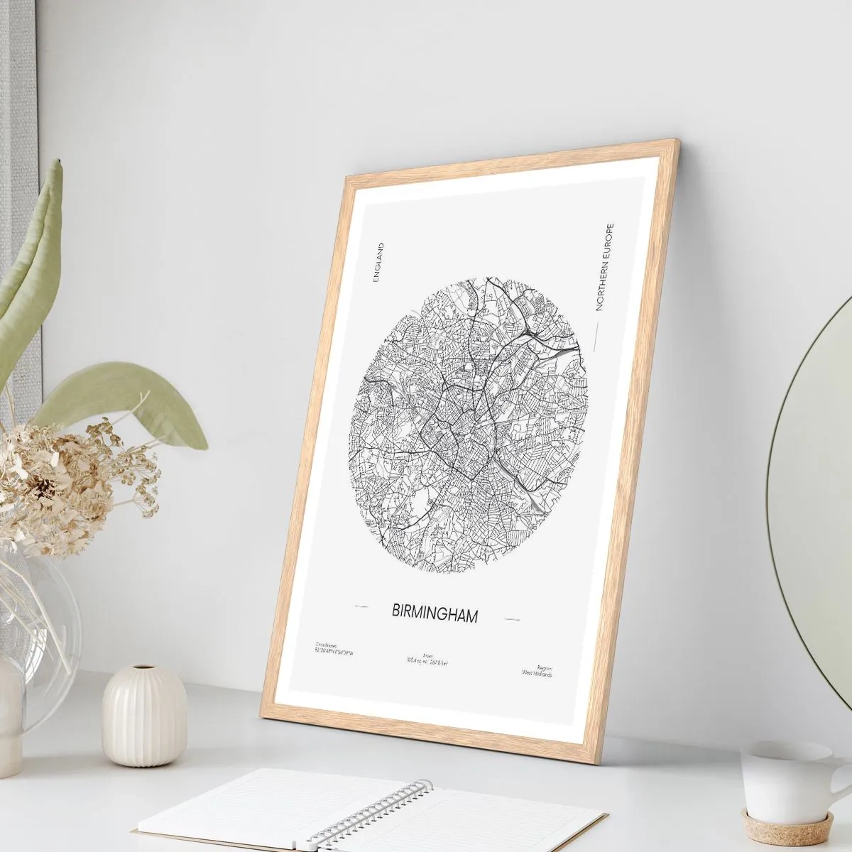 Affisch i ram av ljusek - Birminghams anatomi - 50x70 cm