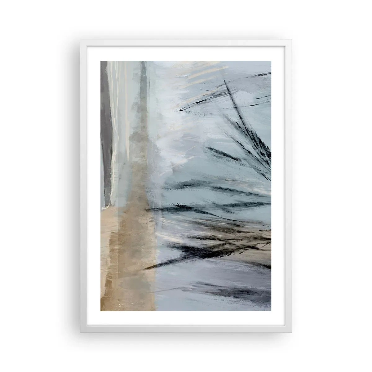 Affisch i vit ram - Vinterfält - 50x70 cm