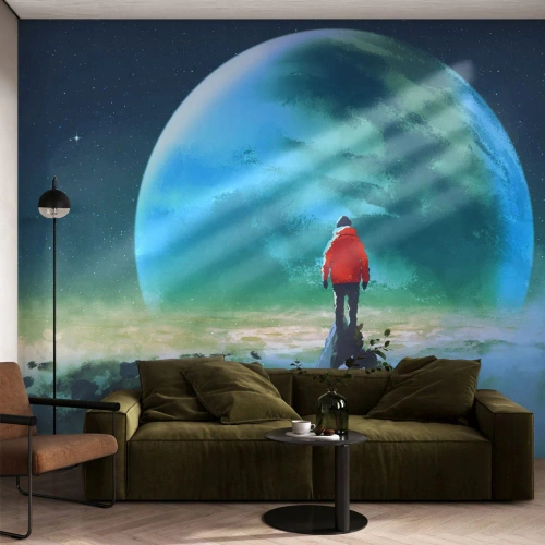 Fototapet Premium Sand - Upptäckare av en ny jord - Abstraktion, Fantasi, Planeten jorden - 100x70 cm