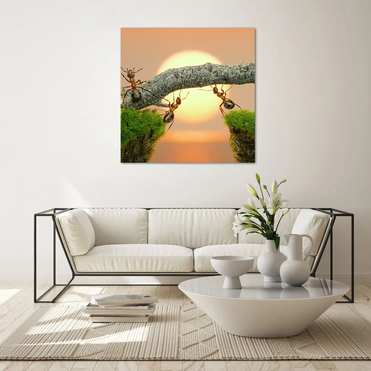 Glastavla - Bild på glas - Glatt, gemensamt arbete - 60x60 cm