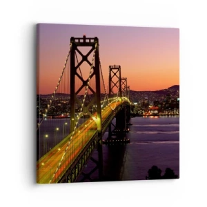 Canvastavla - Bild på duk - En kväll i violett - 30x30 cm