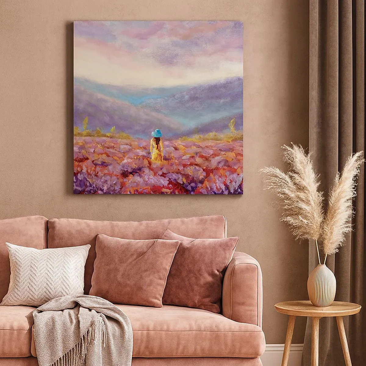 Canvastavla - Bild på duk - I lavendelsvärld - 30x30 cm