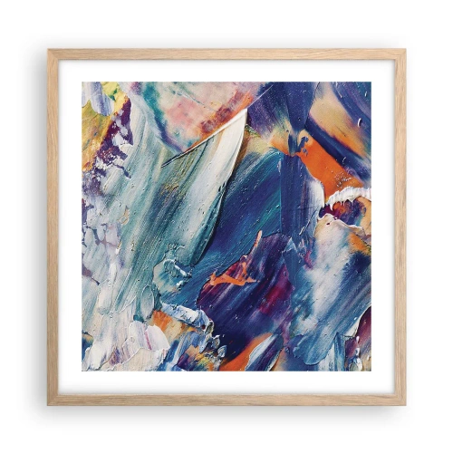 Affisch i ram av ljusek - Färgkaos - 50x50 cm