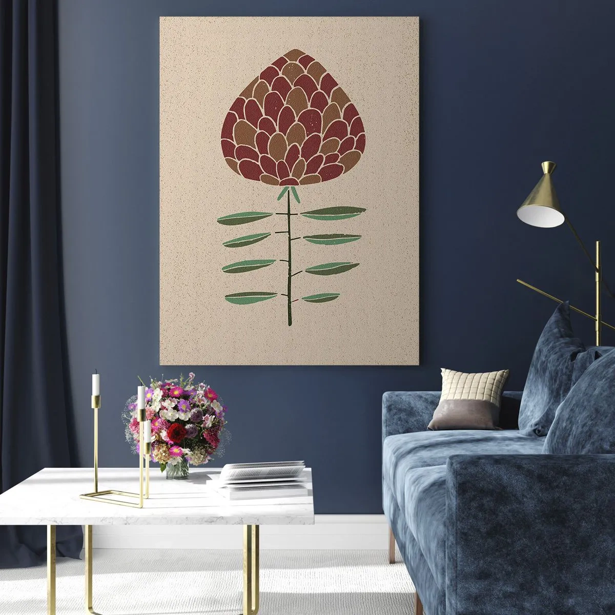 Glastavla - Bild på glas - Som en stor barrkotte - 80x120 cm