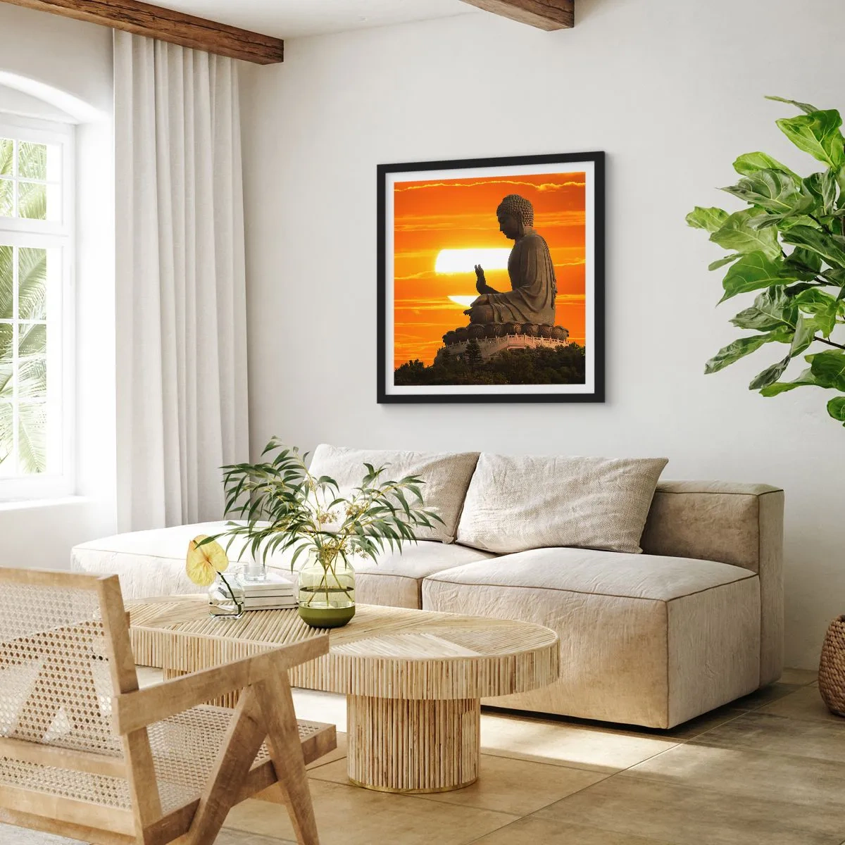 Affisch i svart ram - Utan rädsla för världen - 60x60 cm