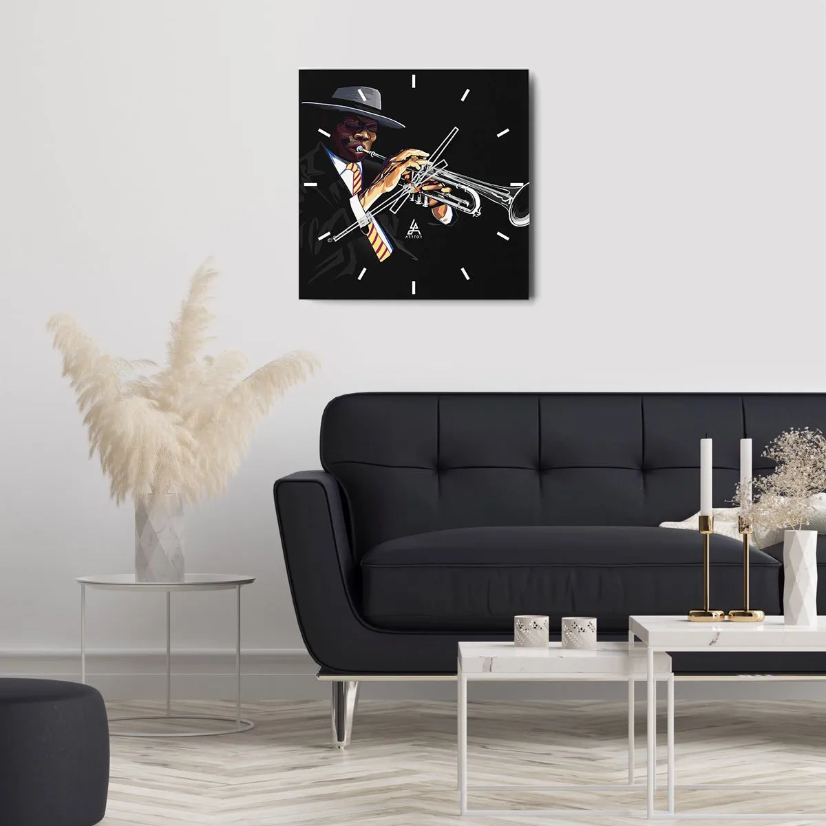 Väggklocka - Klocka på glas - Gamla skolans charm - 30x30 cm