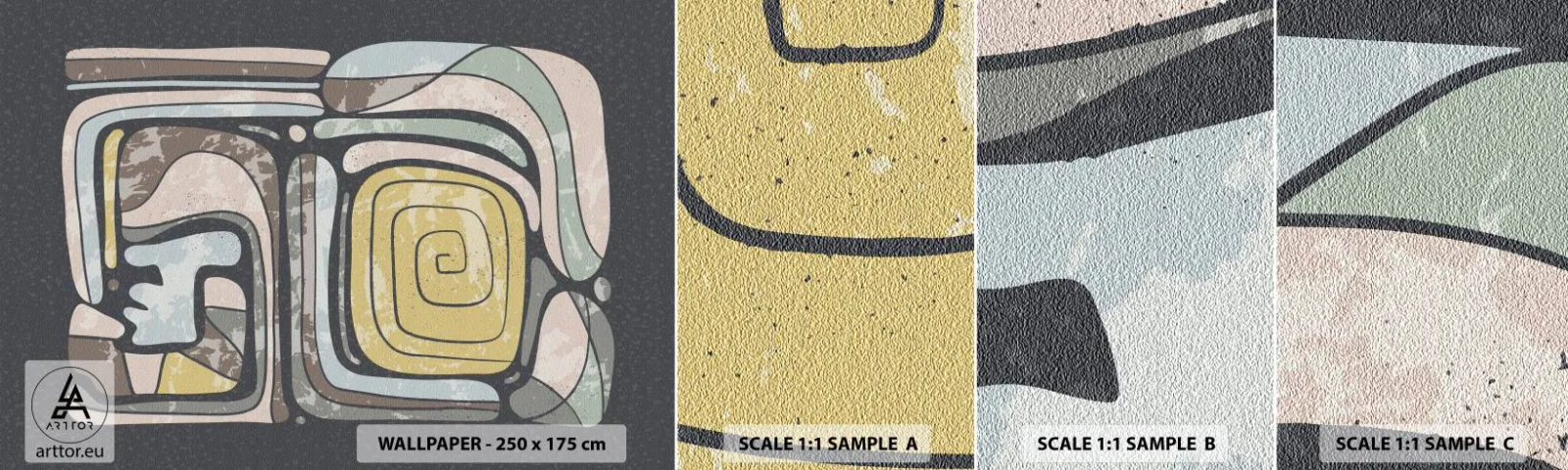 Fototapet Prov Standard Eco - Abstraktion i en förcolumbiansk anda - Abstraktion, Boho, Åldrig - 100x30 cm