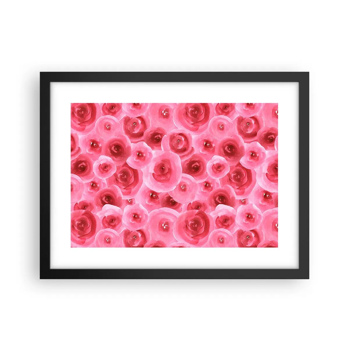 Affisch i svart ram - Rosor upe och nere - 40x30 cm