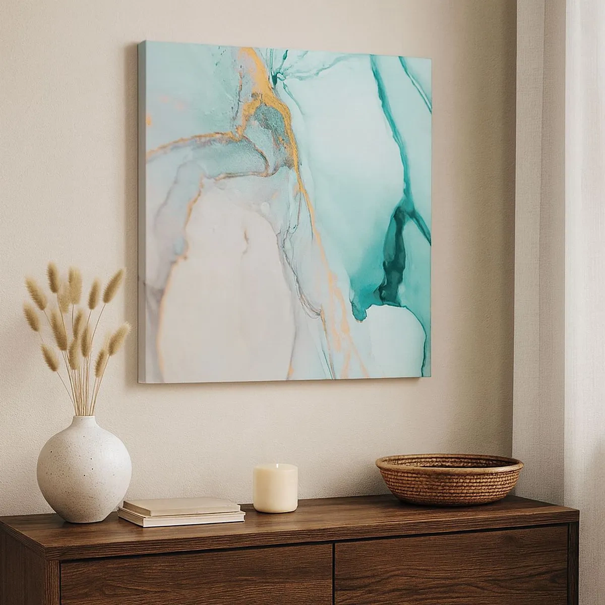 Canvastavla - Bild på duk - Formernas och färgernas dans - 30x30 cm