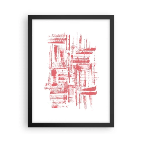 Affisch i svart ram - Röd stad - 30x40 cm