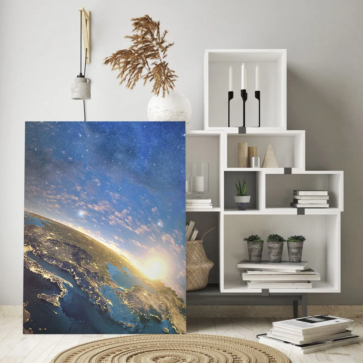 Glastavla - Bild på glas - Låt oss titta på varandra på avstånd - 50x70 cm