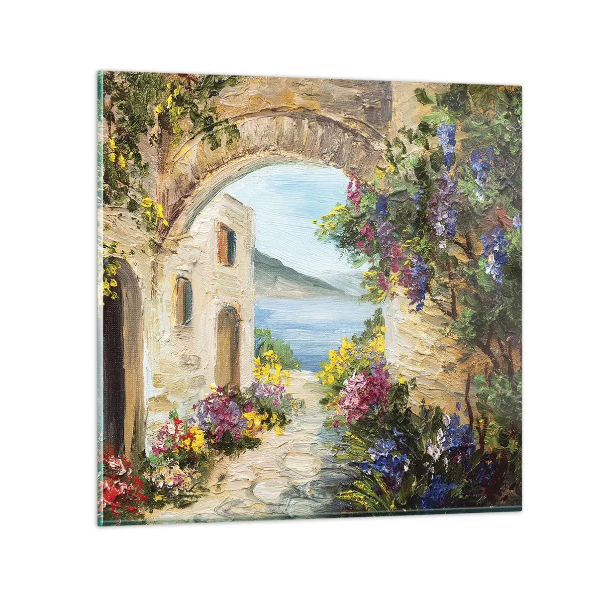 Glastavla - Bild på glas - Kustprovinsens charm - 70x70 cm