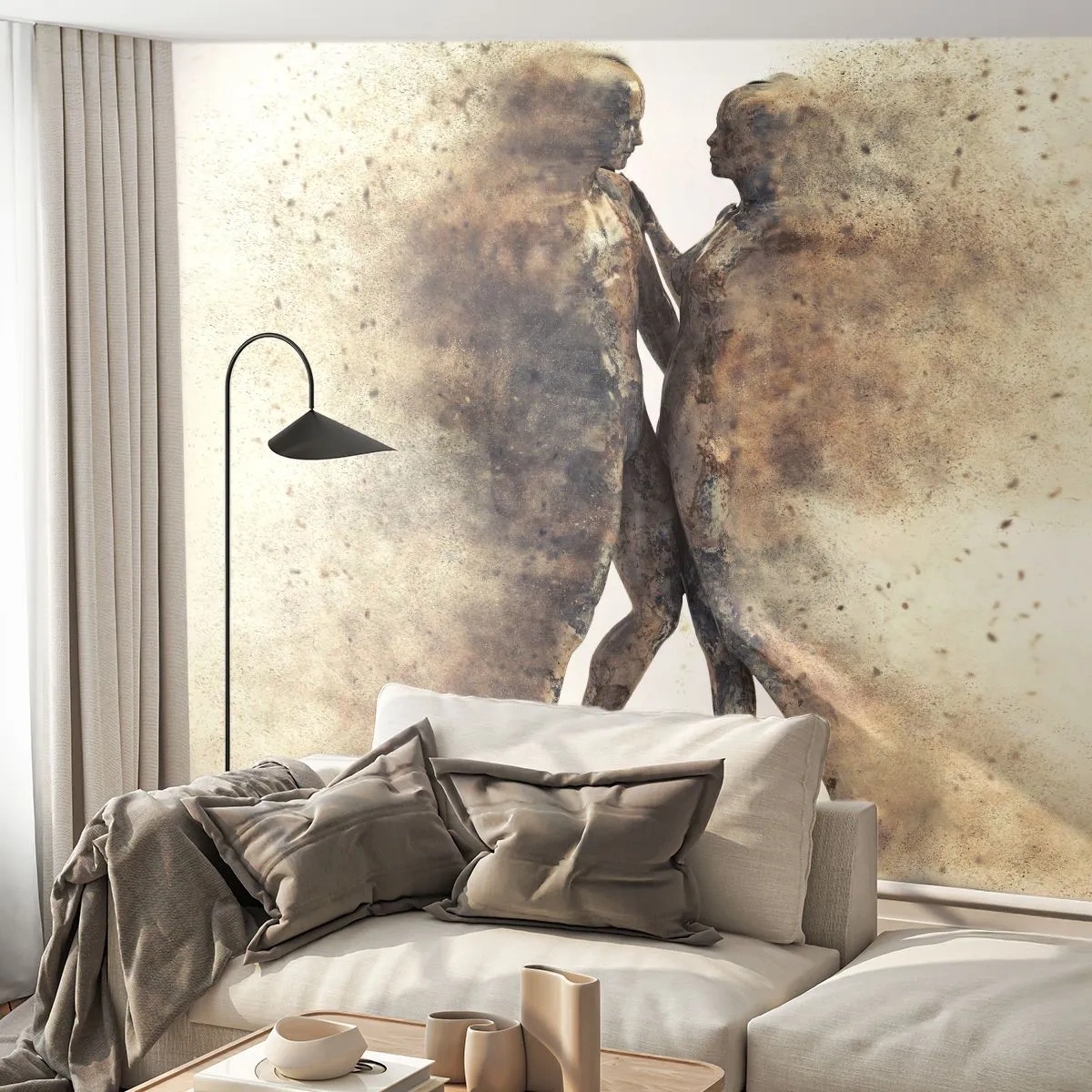 Självhäftande Fototapet Deluxe Sticker - Uppstådda ur aska för att älska - Abstraktion, Kvinna och man, Kärlek - 400x280 cm