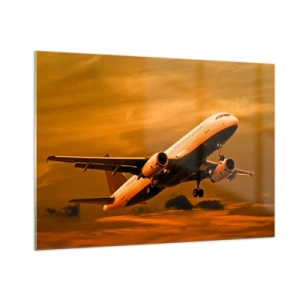 Glastavla - Bild på glas - Flyga mot solen - 100x70 cm