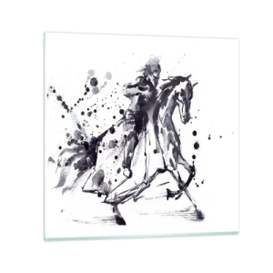 Glastavla - Bild på glas - Svart riddare - 30x30 cm