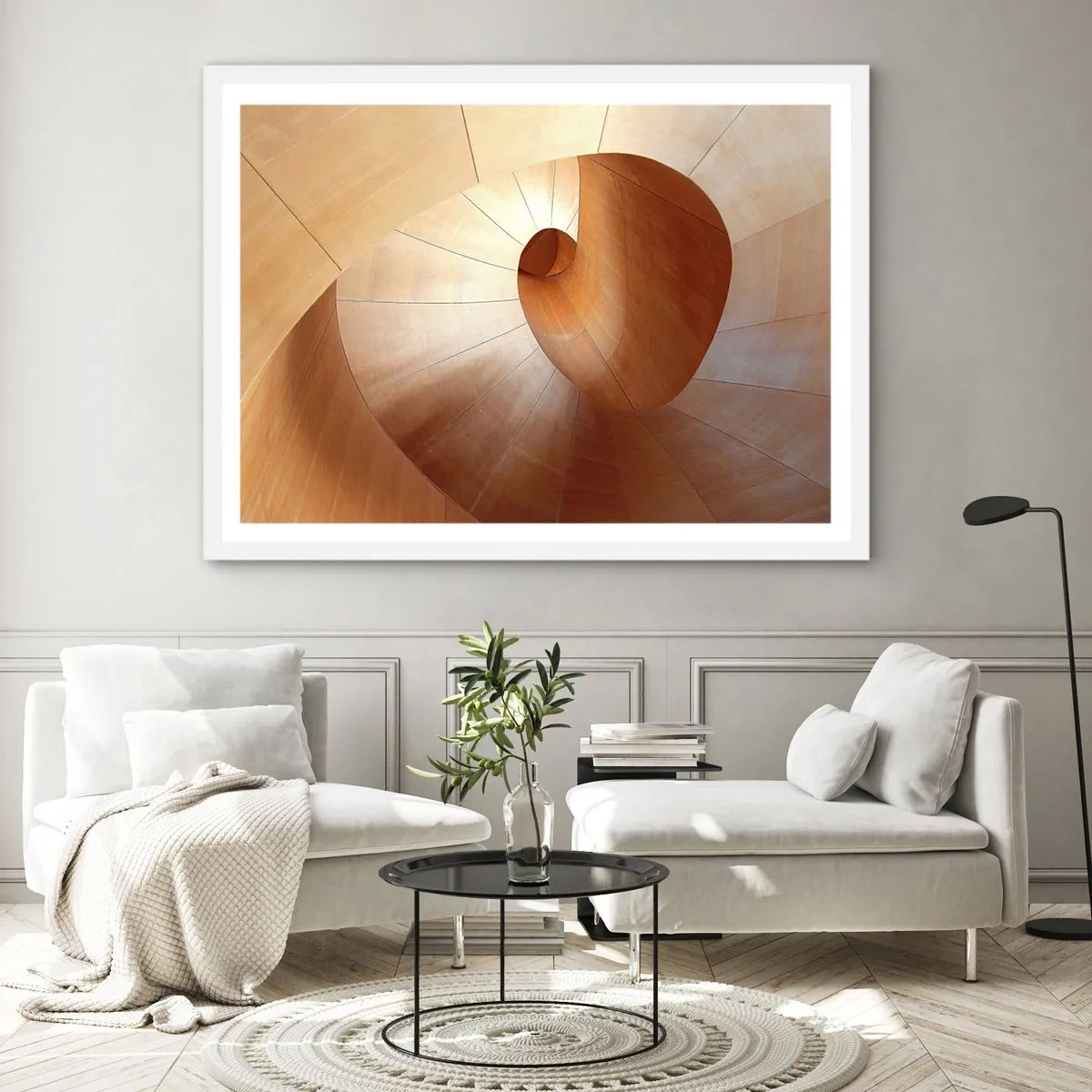 Affisch i vit ram - Arkitektonisk serpentin - 91x61 cm