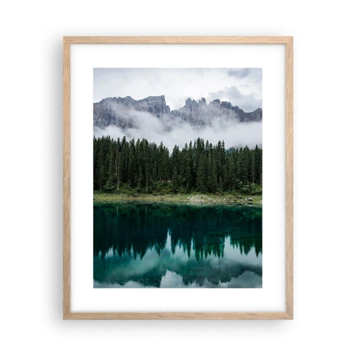 Affisch i ram av ljusek - Tyst, tyst, väck inte sovande vatten... - 40x50 cm