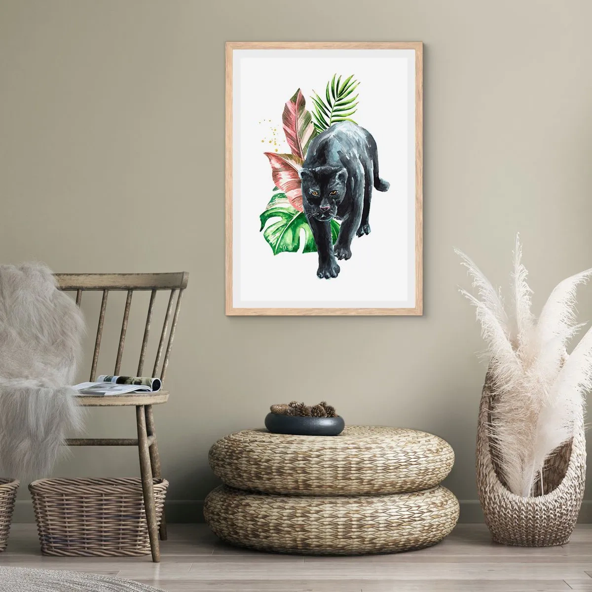 Affisch i ram av ljusek - Vilt hjärta - 70x100 cm