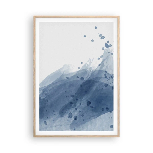 Affisch i ram av ljusek - Blå tyll - 70x100 cm