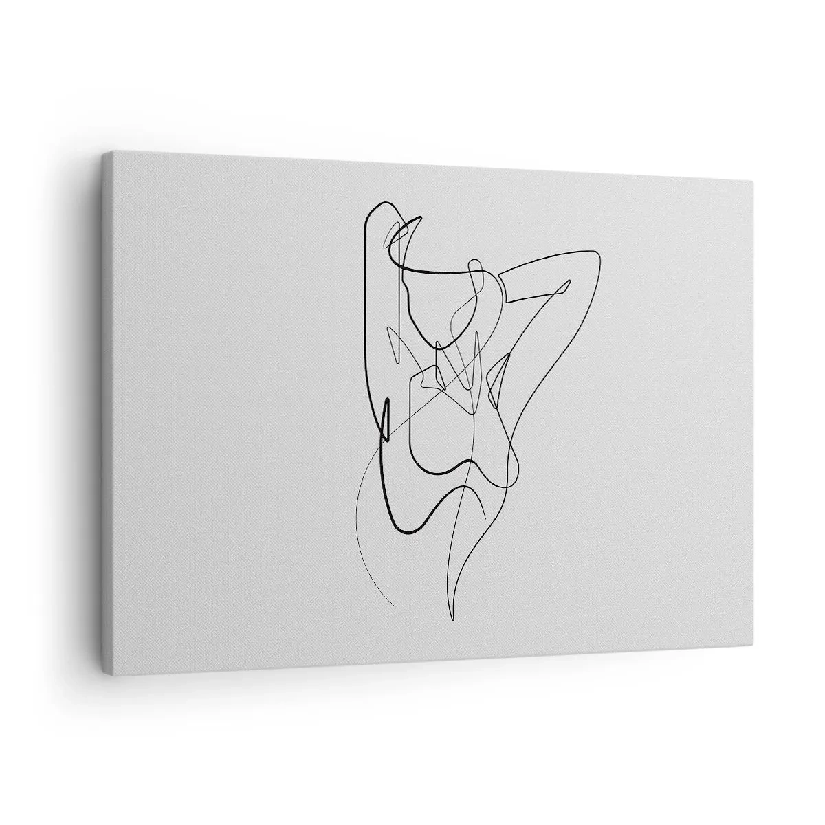 Canvastavla - Bild på duk - Minimalistisk kontur av en kvinnlig silhuett - 70x50cm - Hurdan du är... - Modern väggdekoration för vardagsrum och sovrum ARTTOR