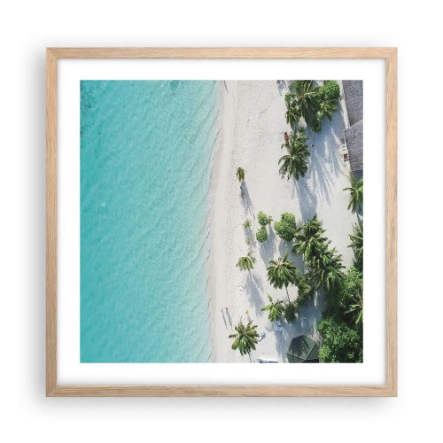 Affisch i ram av ljusek - Semester i paradiset - 50x50 cm