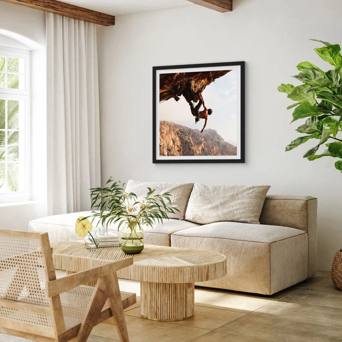 Affisch i svart ram - Världen i näven - 40x40 cm