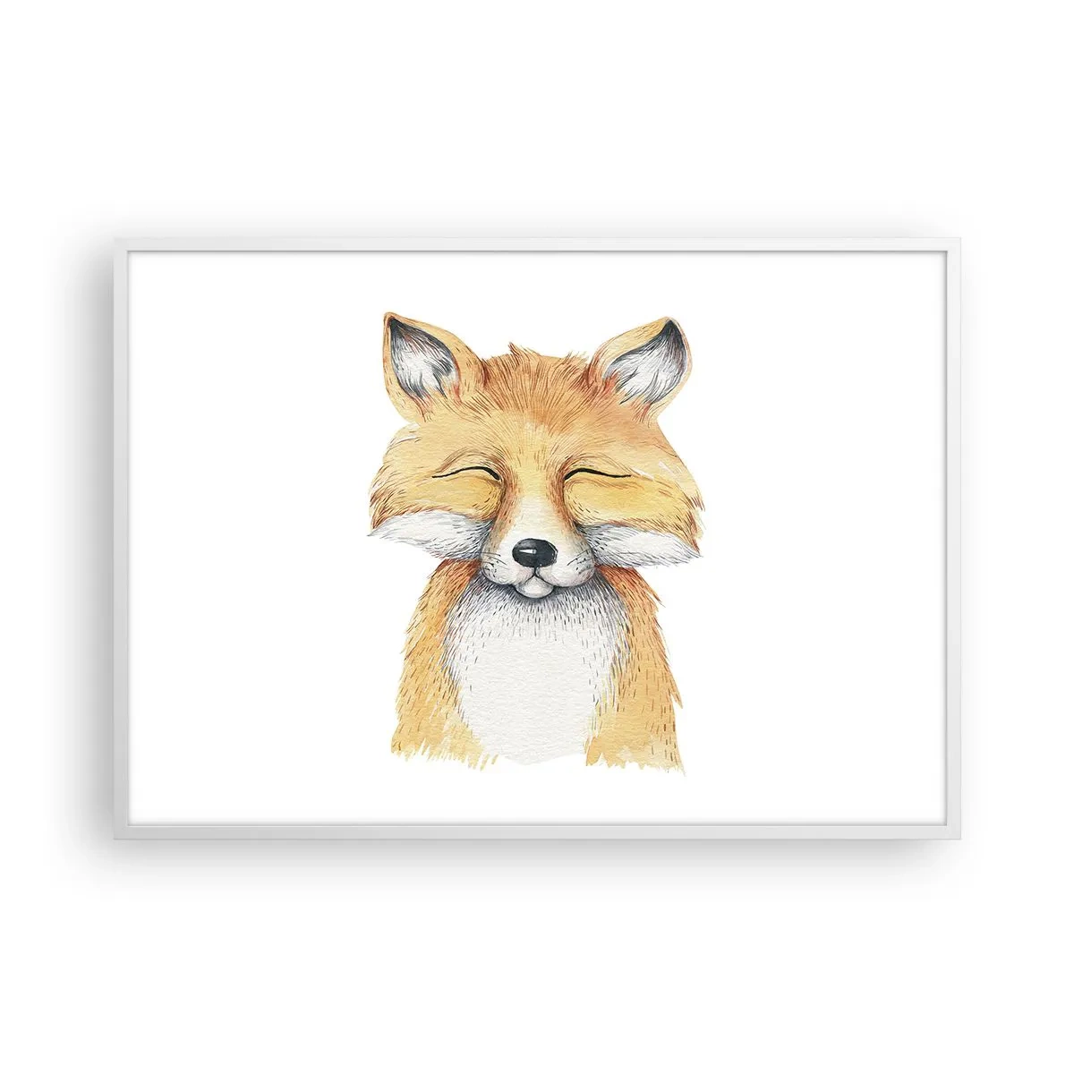Affisch i vit ram - Rävens humör - 100x70 cm