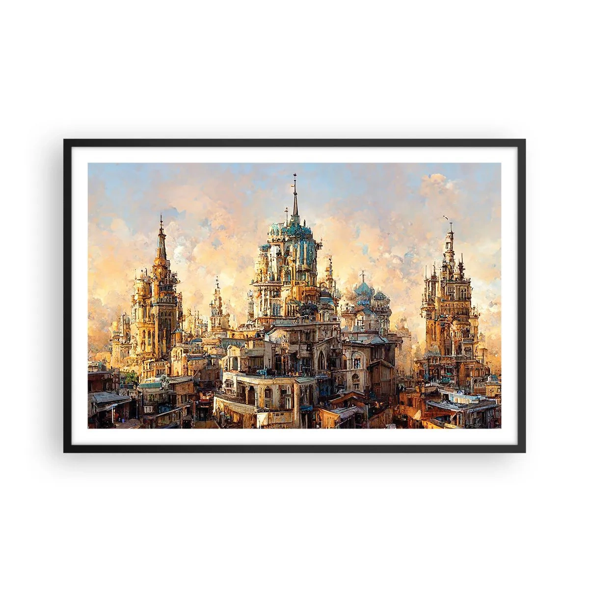 Affisch i svart ram - Städernas stad - 91x61 cm