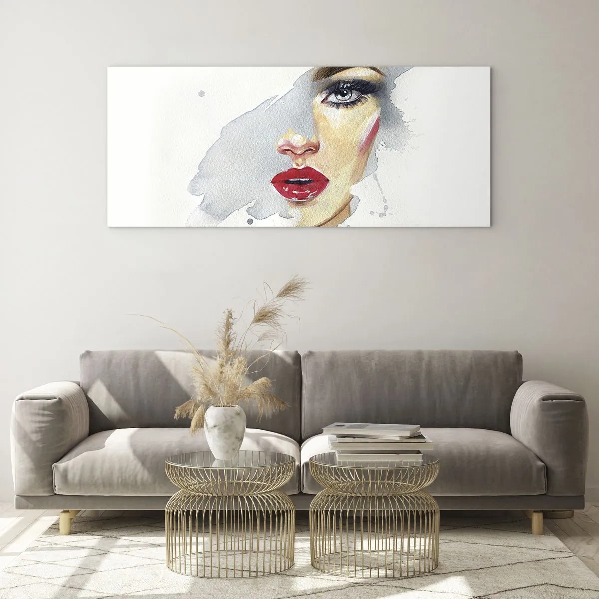 Glastavla - Bild på glas - Reflektion i vattendroppe - 120x50 cm