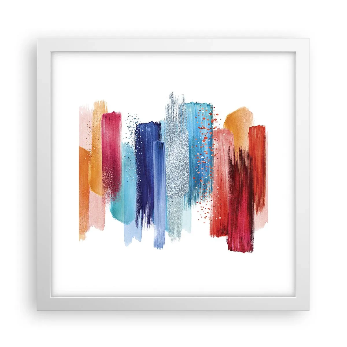 Affisch i vit ram - Upp och ner  - 30x30 cm