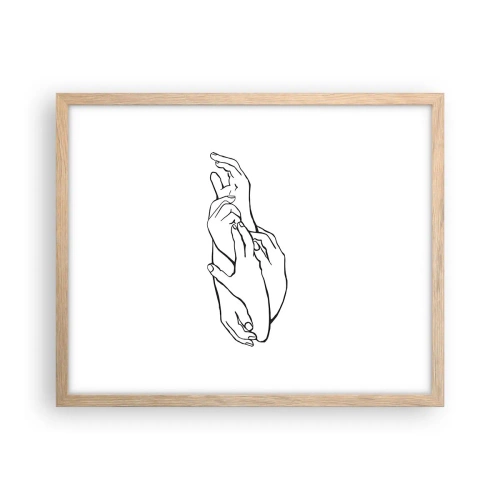 Affisch i ram av ljusek - Hand i hand - 50x40 cm