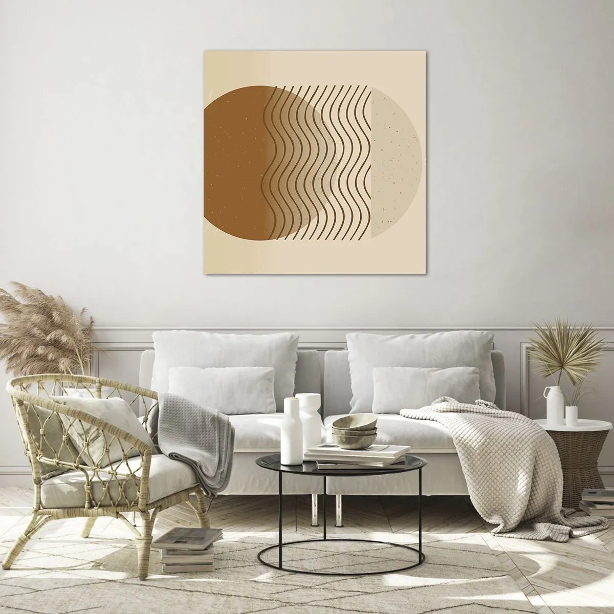 Glastavla - Bild på glas - Om geometriska figurers ursprung - 70x70 cm