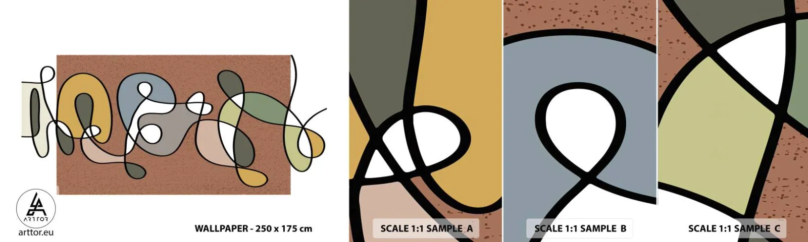 Fototapet Prov Standard Eco - En abstraktion värd att le åt - Modern, Abstraktion, Bit - 100x30 cm